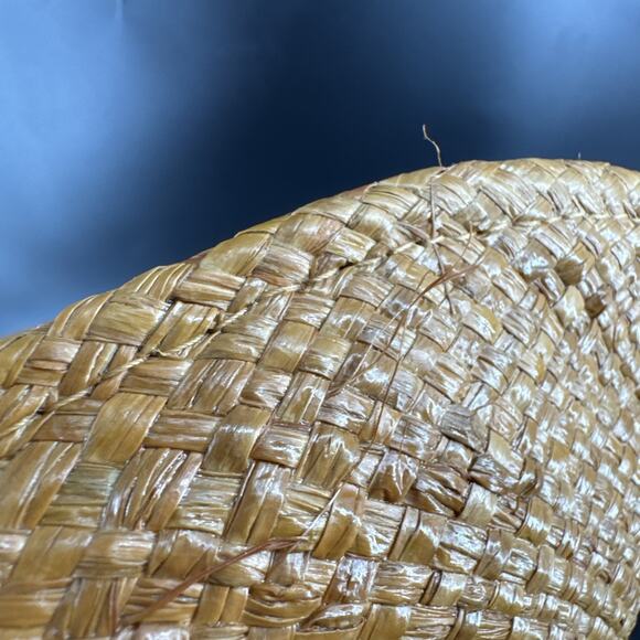 Shady Brady Straw Hat Medium Western USA Brown Band Turquoise/Stone Details - Picture 14 of 15